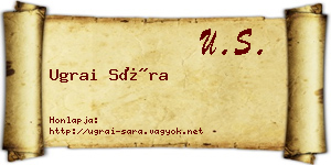 Ugrai Sára névjegykártya